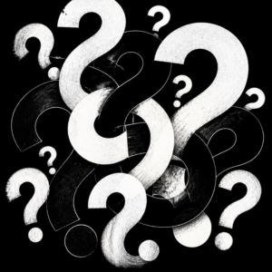 Immagine decorativa raffigurante punti interrogativi